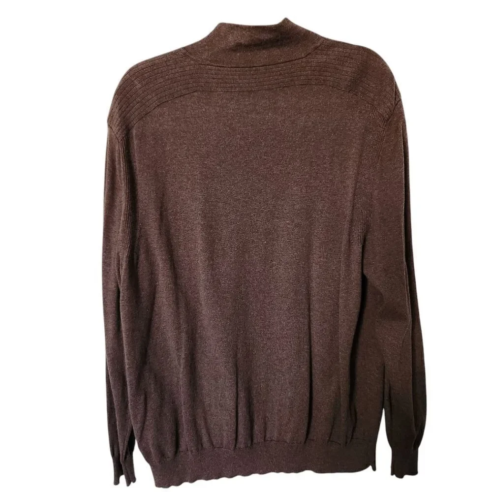Tassle Elba Mens Long Sleeve Button and Zip Neck Sweater Shirt Size XL